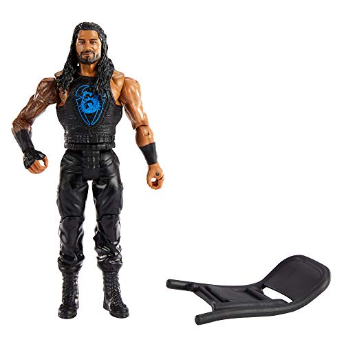 WWE Wrekkin Roman Reigns destroza rivales, muñeco articulado de juguete con silla plegable y accesorios (Mattel GVJ31)