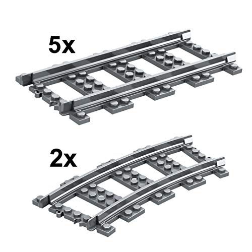 WWEI City Tren de construcción de bloques de construcción de tren de vapor, modelo de tren con motor para niños, deslizamientos y accesorios, 923 piezas, compatible con Lego 60197