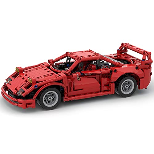 WWEI Juego de construcción de bloques de construcción para coches deportivos F40 Speed Champions con motor V8, 880 piezas, tecnología de bloques de sujeción, coche, compatible con Lego 76895 Ferrari