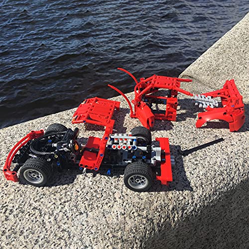 WWEI Juego de construcción de bloques de construcción para coches deportivos F40 Speed Champions con motor V8, 880 piezas, tecnología de bloques de sujeción, coche, compatible con Lego 76895 Ferrari