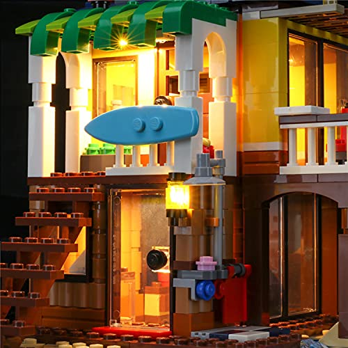 WXFN Conjunto de Luces para (Surfer Beach House) Bloques de construcción Modelo Kit de iluminación Compatible con Lego 31118 (no Incluido el Modelo)