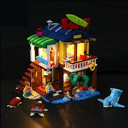 WXFN Conjunto de Luces para (Surfer Beach House) Bloques de construcción Modelo Kit de iluminación Compatible con Lego 31118 (no Incluido el Modelo)