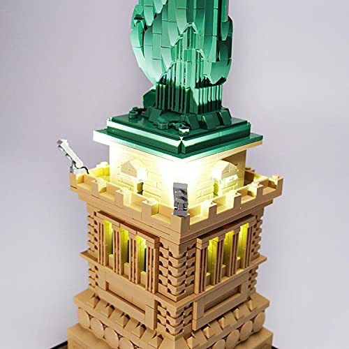 WXFN Conjunto De Luz LED para (Estatua De La Arquitectura De La Libertad) Modelo De Bloques De Construcción - Kit De Luz Compatible con Lego 21042 (Solo Kit De Luz Incluida)