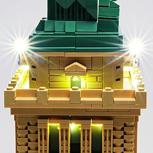 WXFN Conjunto De Luz LED para (Estatua De La Arquitectura De La Libertad) Modelo De Bloques De Construcción - Kit De Luz Compatible con Lego 21042 (Solo Kit De Luz Incluida)