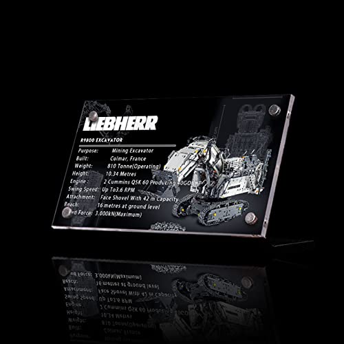 WXFN Marca de Soporte de exhibición de acrílico para Lego 42100 (Technic Liebherr R 9800 Excavador) Bloques de construcción