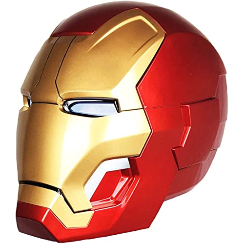 WXHJM Iron Man Electrónico Casco Máscara,Marvel Avengers 4 Superhéroe ABS Máscaras Luminosos Cascos＜60Cm,Halloween Cosplay Película Deluxe Edition,MK42