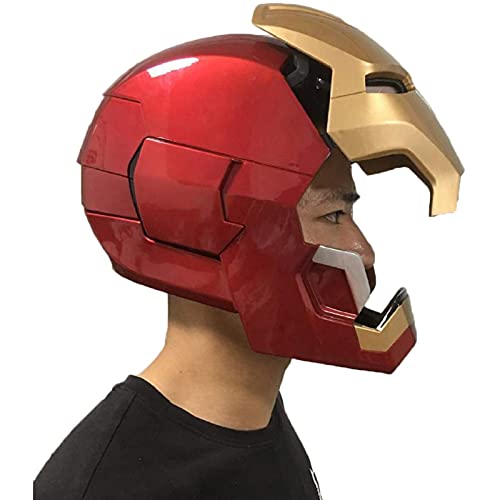 WXHJM Iron Man Electrónico Casco Máscara,Marvel Avengers 4 Superhéroe ABS Máscaras Luminosos Cascos＜60Cm,Halloween Cosplay Película Deluxe Edition,MK42