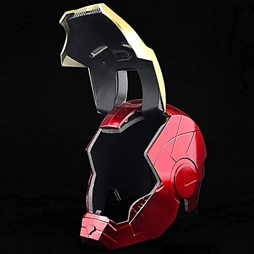 WXHJM Vengadores 1/1 Props Iron Man Superhéroe Casco,Coleccionables Unisex Ponible y Llevada Juguete Cosplay Puntales,con La Luz,Red