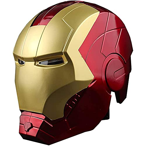 WXHJM Vengadores 1/1 Props Iron Man Superhéroe Casco,Coleccionables Unisex Ponible y Llevada Juguete Cosplay Puntales,con La Luz,Red