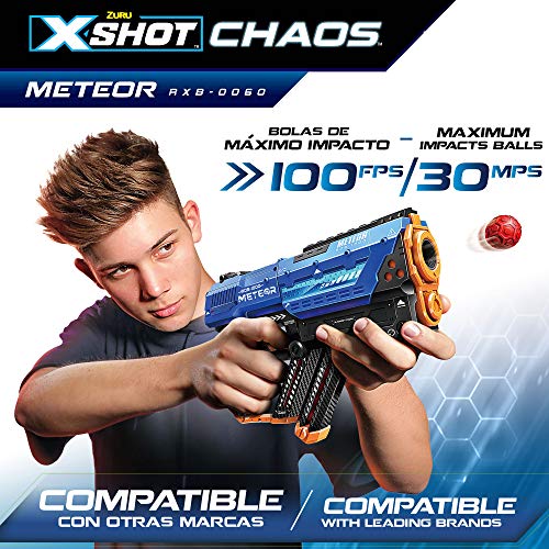 X-Shot - Pistola juguete, X shot, Pistola de bolas para niños, Pistola Chaos, Pistola de bolas, Bolas gomaespuma, Pistola de bolas de plástico, Chaos, Armas de juguete, Pistola juguete realista