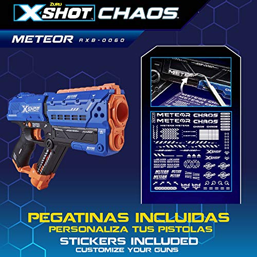 X-Shot - Pistola juguete, X shot, Pistola de bolas para niños, Pistola Chaos, Pistola de bolas, Bolas gomaespuma, Pistola de bolas de plástico, Chaos, Armas de juguete, Pistola juguete realista