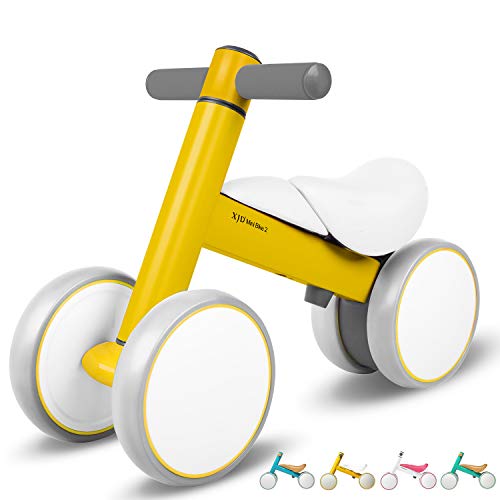 XJD Bicicleta de Equilibrio para Bebés 10-36 Meses sin Pedales con 4 Ruedas Ultraligera y Primera Bicicleta de Juguete para Niños Pequeños