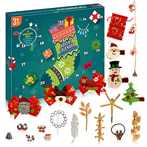 XNATURE Calendario de Adviento de edición Limitada 2021 para niñas con 24 Regalos - Accesorios temáticos de Navidad - Calendarios de Cuenta Regresiva