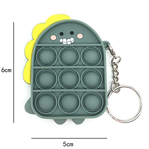 Xscoci 6 Pcs Mini Pop Fidget Simple Dimple Toy,Mini Push Pop Fidget Toy Keychain,Silicona Sensorial Fidget Juguete,Autismo Necesidades Especiales Aliviador del Antiestrés del Juguetes para Niños