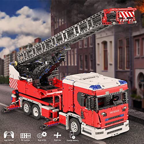 xSuper Technics Juego de construcción de motores de bomberos con 8 motores, molde King 17022, modelo de camión de 4886 piezas, compatible con LEGO Technic