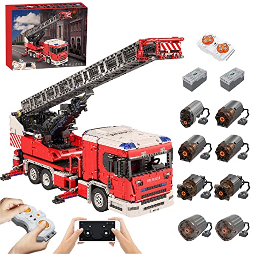 xSuper Technics Juego de construcción de motores de bomberos con 8 motores, molde King 17022, modelo de camión de 4886 piezas, compatible con LEGO Technic