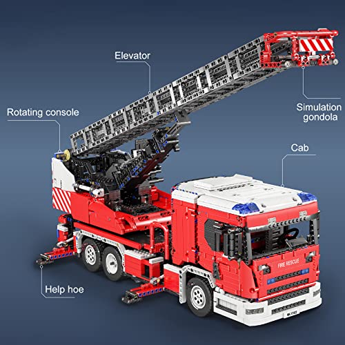 xSuper Technics Juego de construcción de motores de bomberos con 8 motores, molde King 17022, modelo de camión de 4886 piezas, compatible con LEGO Technic