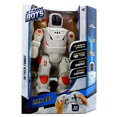 Xtrem Bots MAX BOT, Robot Juguete, Inteligencia Artificial, Robótica para niños, Robot teledirigido, Robot Educativo, Robot Inteligente, Radiocontrol, Juguetes para niños