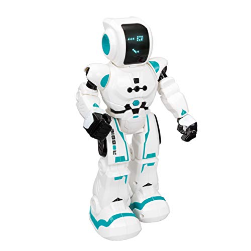 Xtrem Bots Robbie, robótica niños, Robot con Sensor de Movimiento y Control Remoto programable. Juguete Robots Inteligente, Color Blanco/Azul (XT380831)