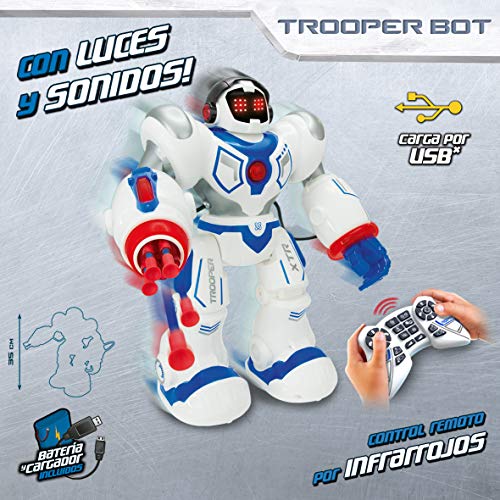 XTREM BOTS- Trooper BOT dispara misiles, Juguete Interactivo, Robot Ultima generación, Robotica para niños (World Brands, S.L. XT30039)