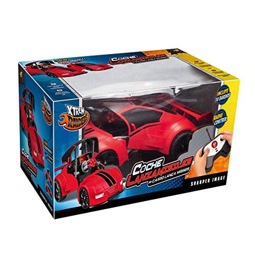 Xtrem Raiders Teledirigido, niños, transformables, Lanza misiles, World Brands, Coche Juguete, Color Rojo XT180892