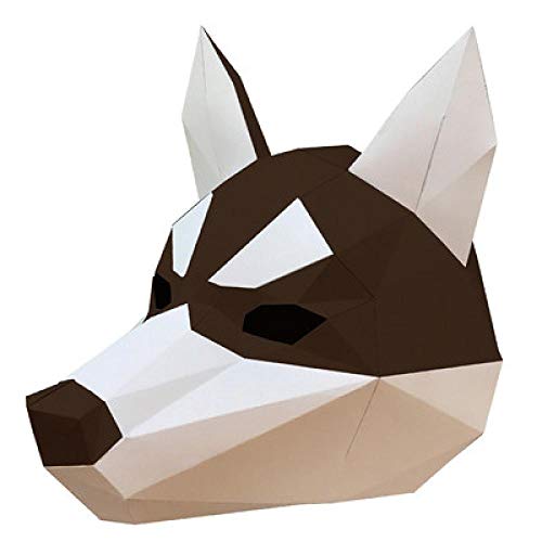 XWYWP Máscara de Halloween Husky con capucha Animal Kazajstán Mascarilla Creativa Divertida Prop Personalidad Spoof Party Mask Papel 3D Full Face Masks Halloween Chocolate