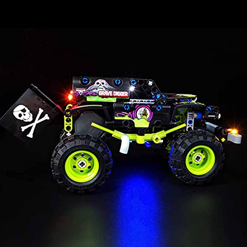 YAKIA Juego de luces LED compatible con Lego Monster Jam Grave Digger Truck 42118 (modelo Lego no incluido)