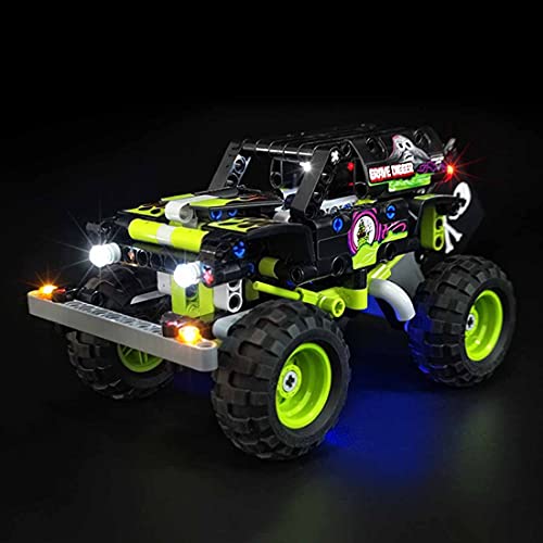 YAKIA Juego de luces LED compatible con Lego Monster Jam Grave Digger Truck 42118 (modelo Lego no incluido)