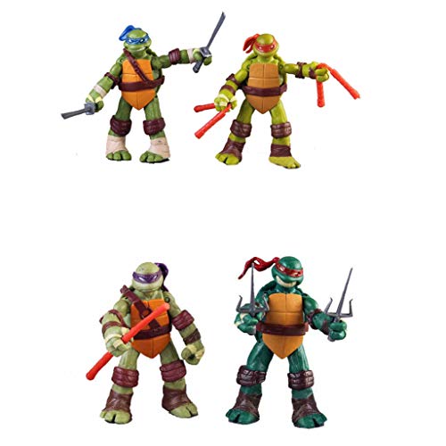 Yang baby Paquete De 4 Juguetes De Tortuga Ninja Mutante Adolescente - Figuras De Acción De Tortuga Ninja Mutante Adolescente - Modelo De Personaje De Acción - Set TMNT