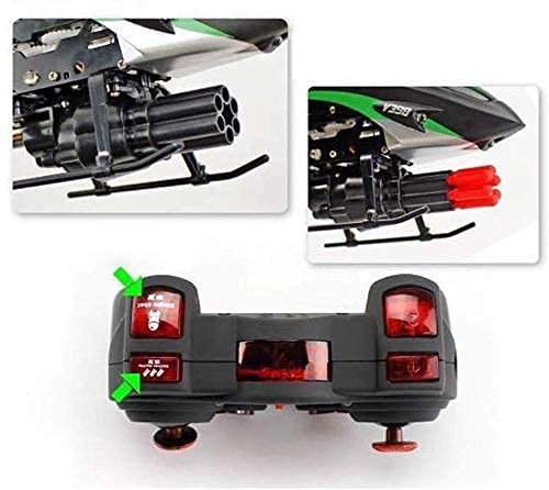 YANGLOU-Aviones de juguete- RC Helicopter RC Helicopter Control remoto Helicóptero Juguetes de Aeronaves Mini Dual Motor puede lanzar 6 Misiles de Plastic A Armado Niños Recargables Helicóptero Plasti