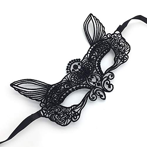 YAZILIND Encaje Rhinestone Elf Halloween Masquerade Disfraces Fiesta máscara Mardi Gras Noche Prom Fiesta máscaras (Plata)