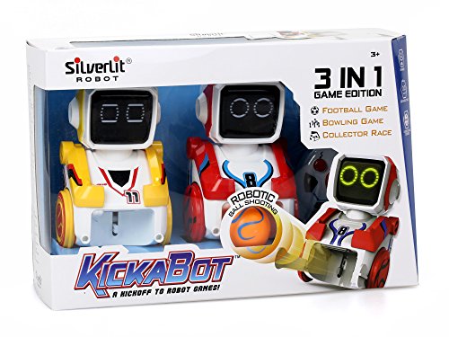 Ycoo by Silverlit Kickabot - Robots de fútbol teledirigidos (15 cm, Juego de 2 Robots – 3 Juegos Disponibles: fútbol, Bowling, Carreras al Aire Libre