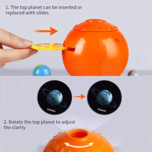 YEKKU Sistema Solar Planetario Kit Modelo, Sistema Solar DIY Kit Modelo del Sistema Solar Planetario niños HD Proyector con 8 Planetas Pintado Ciencia DIY Project Desktop Decoración