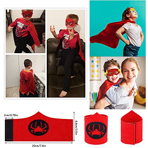 YESFINE Capa de Superhéroe para Niños - 5 Capas y 5 Máscaras y 5 Pulseras - Ideas Kit de Valor de Cosplay de Diseño de Fiesta de Cumpleaños de Navidad - Juguetes para Niños y Niñas (Multicolor)