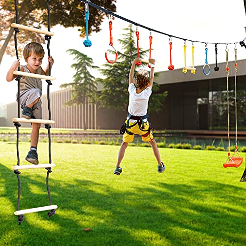 YGJT Equipo de Gimnasia Columpio de Jardin Niños, Juguetes al Aire Libre, Kits Camping con Columpios Arbol Seguridad para Interior y Exterior, Juegos Apto para 5 año Niños y Adultos