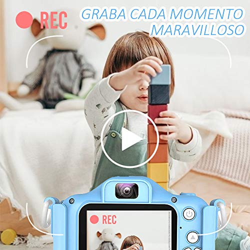 Yicente Cámara para Niños 1080P HD Fotos Cámara Juguete para Niños Selfie Video Cámara Infantil Regalos Cumpleaños para Niños con Tarjeta TF 32GB Cámara para Niños Recargable Regalos para Navidad