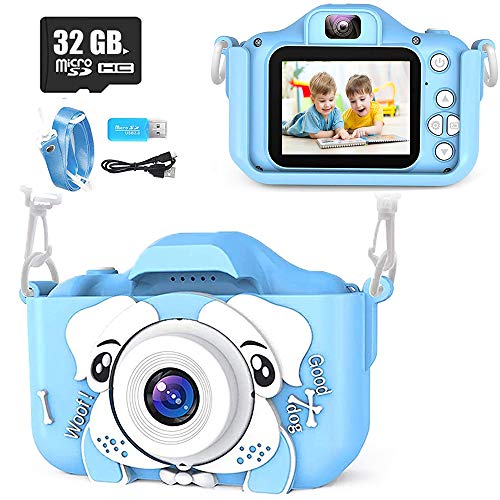 Yicente Cámara para Niños 1080P HD Fotos Cámara Juguete para Niños Selfie Video Cámara Infantil Regalos Cumpleaños para Niños con Tarjeta TF 32GB Cámara para Niños Recargable Regalos para Navidad