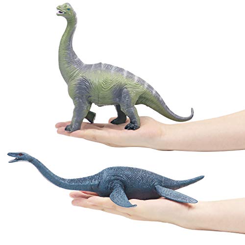 YIJIAOYUN Gran Figura de Dinosaurio de plástico Surtido Plesiosaurio y Brachiosaurus Juguete Realista Modelo Educativo Animal Estatuilla para niños