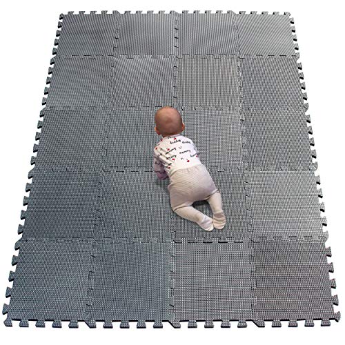 YIMINYUER Bebés Suave Silencioso Alfombra, Niños Puzzle Alfombrilla, Encajable Suelo Pad, Infantil Casita Pad Protector Acolchado Ejercicio Gris R12G301020