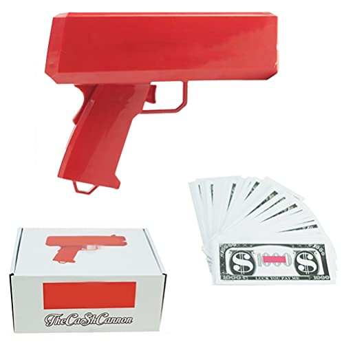 YIPUTONG Super Money Gun Toy Money Gun Party El revólver dispara Billetes de Dinero Falsos para una diversión Suprema, Cash Gun Money Gun con 100 Billetes de Banco Juego de Fiesta Regalos