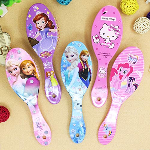 YJTT Juguetes Regalos Peine Frozen niñas Peine Sofia Princess Minnie Pequeñas Muchachas del Potro Lindo Masaje Peine Peine de Mickey de Disney de Dibujos Animados (Color : Mickey Minnie Random)