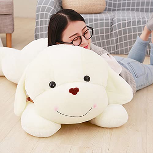 YMSM 26'' Smiling Dog Doll on Tummy Plush Toy,Cute Smiling Dog Plush Stuffed Animal Toy,Cute Pillow Bed Sleeping Pillow Plush Toy Puppy Doll Girl.