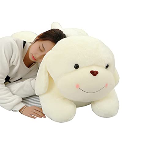 YMSM 26'' Smiling Dog Doll on Tummy Plush Toy,Cute Smiling Dog Plush Stuffed Animal Toy,Cute Pillow Bed Sleeping Pillow Plush Toy Puppy Doll Girl.