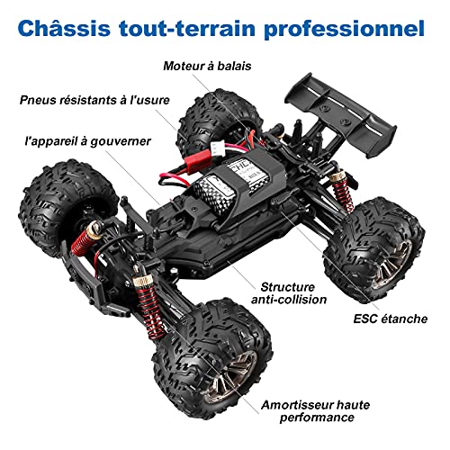 YONCHER YC100 Coche Teledirigido, 1:20 Offroad 4WD RC Coche con 30 Kmh , 2.4GHz Crawler Camiones de Control Remoto Juguete con 2 Baterías 40min Tiempo de Juego, Regalo para Niños y Adultos