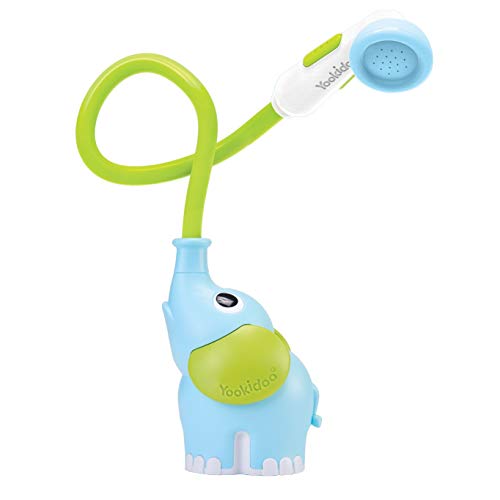 Yookidoo - Ducha bañera elefante azul, juguete bañera, juguete baño y ducha para bebé y niño