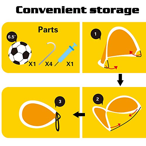 yoptote Mini Portería De Fútbol Plegable Set De Fútbol para Niños 117cm * 85cm Deportes Interiores Y Exteriores Deportes De Playa De Pastizales Juguetes para 3 4 5 6 Años Regalo De Cumpleaños