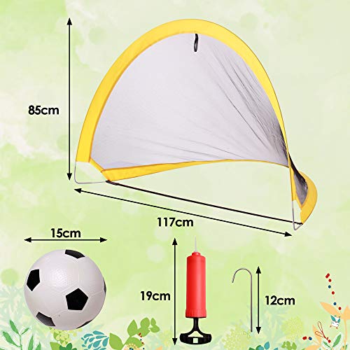 yoptote Mini Portería De Fútbol Plegable Set De Fútbol para Niños 117cm * 85cm Deportes Interiores Y Exteriores Deportes De Playa De Pastizales Juguetes para 3 4 5 6 Años Regalo De Cumpleaños