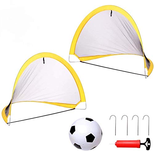 yoptote Mini Portería De Fútbol Plegable Set De Fútbol para Niños 117cm * 85cm Deportes Interiores Y Exteriores Deportes De Playa De Pastizales Juguetes para 3 4 5 6 Años Regalo De Cumpleaños