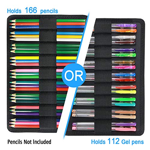 YOUSHARES 166 slots caja de lápices de colores, 110 ranuras gel plumas FO organizador de la caja para colorear, práctico soporte de lápiz de color multicapa 06