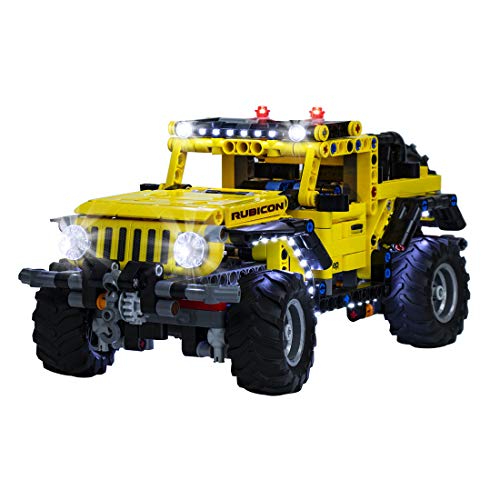 Yovso Juego de iluminación para coche Lego 42122 Technic Jeep Wrangler 4 x 4 de juguete, juego de iluminación LED, compatible con vehículos todoterreno Lego 42122 (solo luces LED, no LEGO)